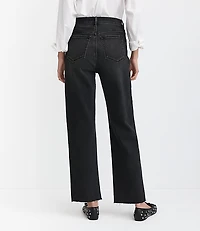 Petite Fresh Cut High Rise Straight Jeans in Washed Black
