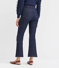 Patch Pocket High Rise Kick Crop Jeans Classic Rinse Wash