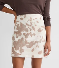 Spotted Felted Mini Skirt