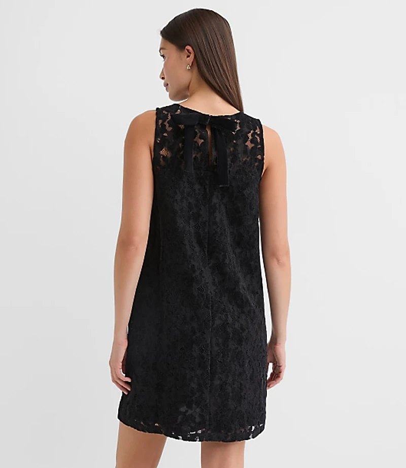 Velvet Floral Lace Mini Dress