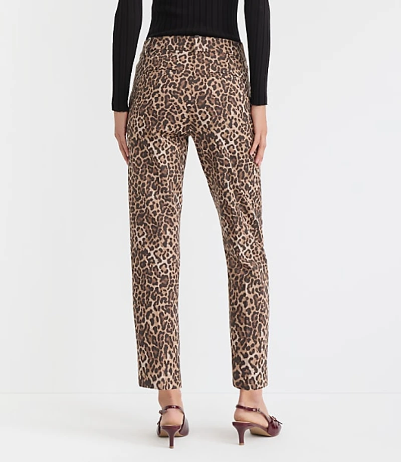 Petite Curvy Riviera Slim Pants Leopard Print Bi-Stretch