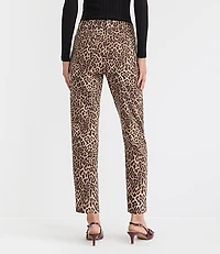 Petite Curvy Riviera Slim Pants Leopard Print Bi-Stretch