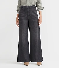 High Rise Trouser Jeans Washed Black Wash
