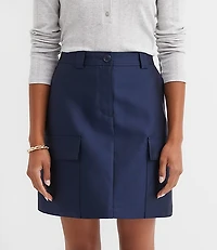 Petite Satin Utility Mini Skirt