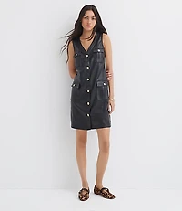 Faux Leather Mini Pocket Dress