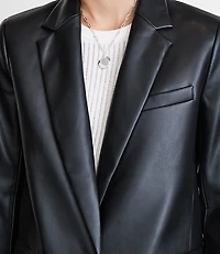 Petite LOFT Versa Faux Leather Relaxed Blazer