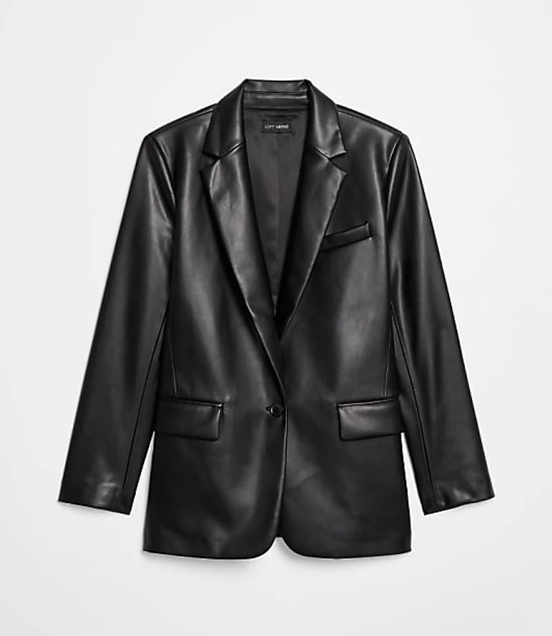 Petite LOFT Versa Faux Leather Relaxed Blazer