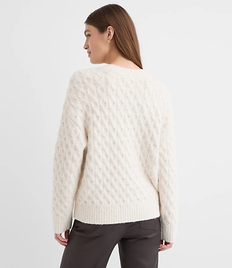 Fuzzy Cable Sweater