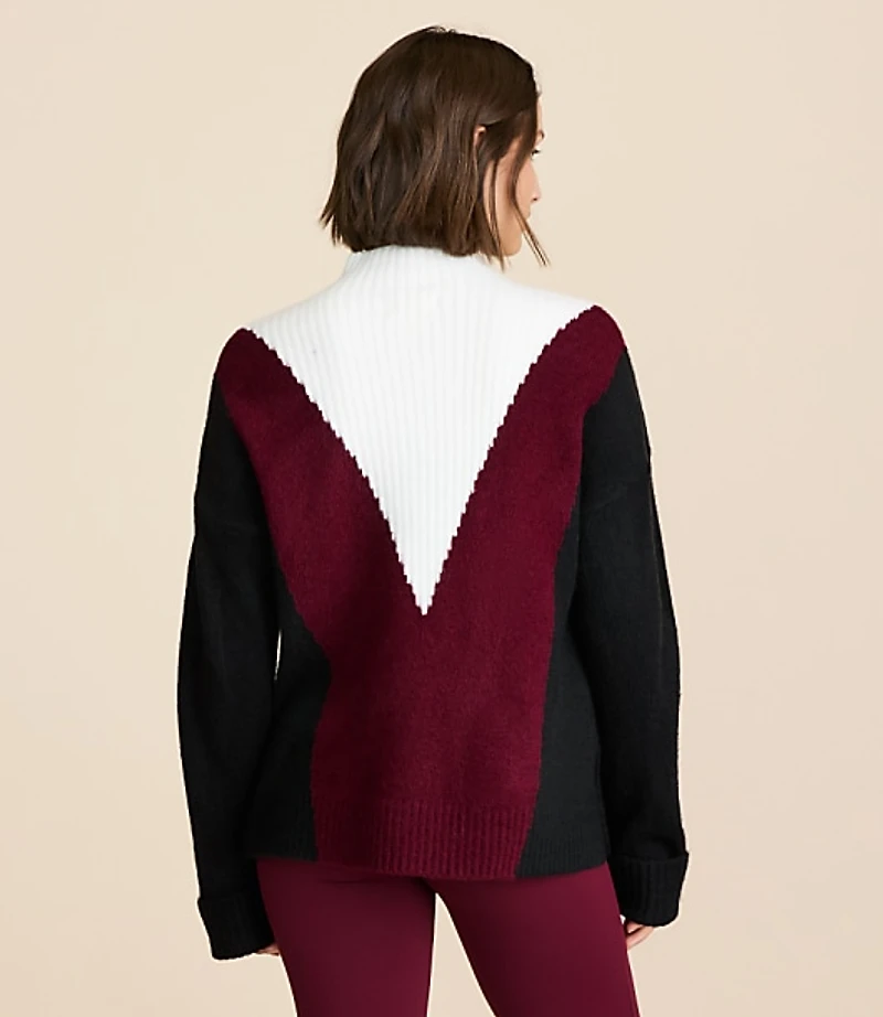 Lou & Grey Colorblock Mock Neck Sweater