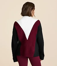 Lou & Grey Colorblock Mock Neck Sweater