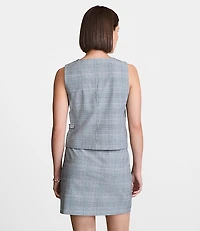 Petite LOFT Versa Plaid Seasonless Stretch Wrap Vest