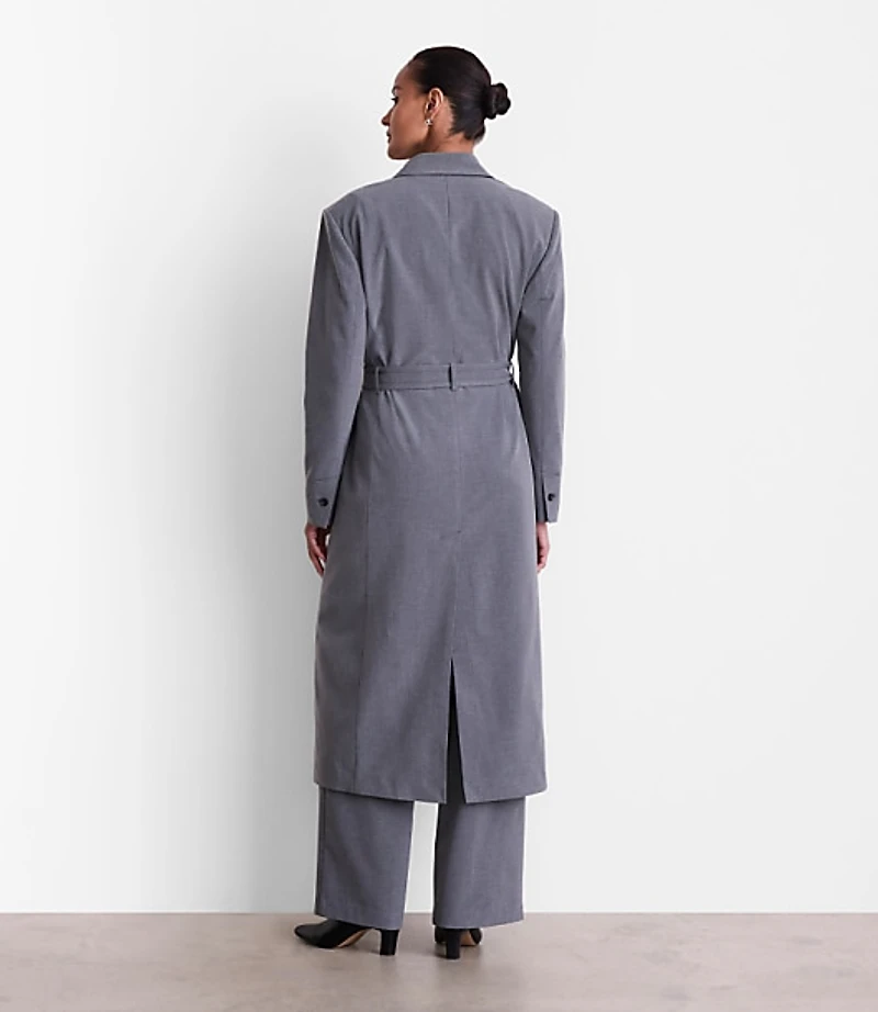 Petite LOFT Versa Seasonless Stretch Belted Coat Heather