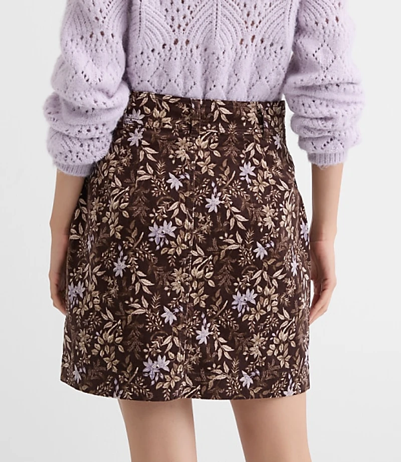 Petite Garden Corduroy Mini Pocket Skirt