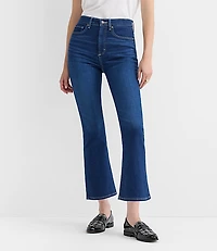 High Rise Kick Crop Jeans in Bright Indigo Wash
