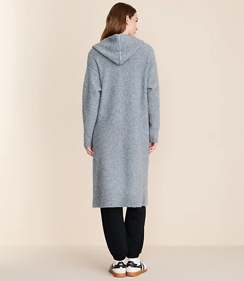 Lou & Grey Boucle Hooded Maxi Cardigan