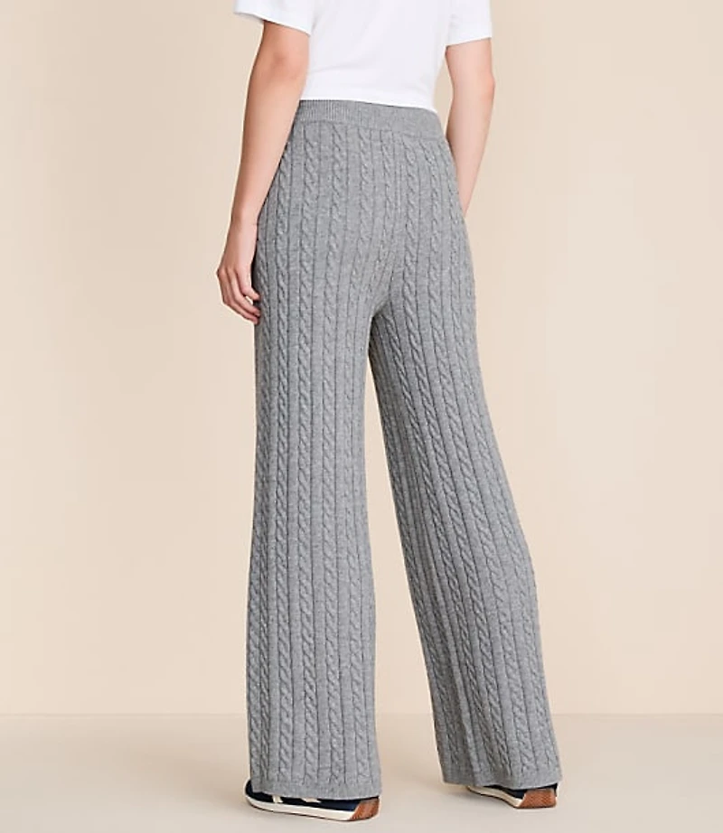 Lou & Grey Cable Sweater Wide Leg Pants