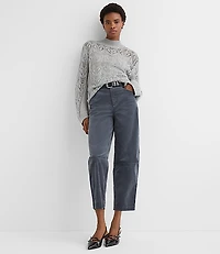 Melange Pointelle Flare Sleeve Sweater