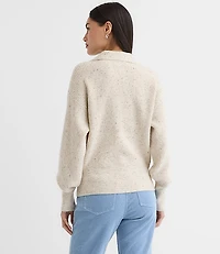 Flecked Ribbed Collared Sweater