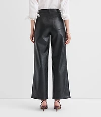 Straight Pants Faux Leather