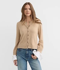 Poplin Tie Cuff Cardigan