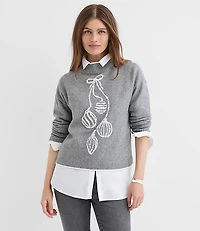 Ornament Mock Neck Sweater