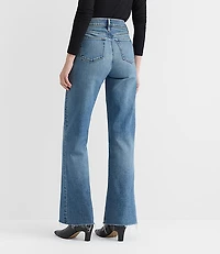 Petite Frayed High Rise Wide Leg Jeans
