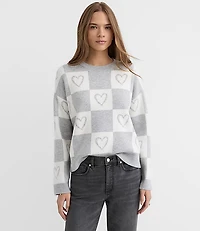Heart Checkered Sweater