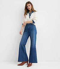 Denim Trim Henley Sweater
