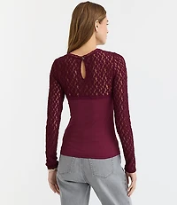 Lace Mixed Media Top