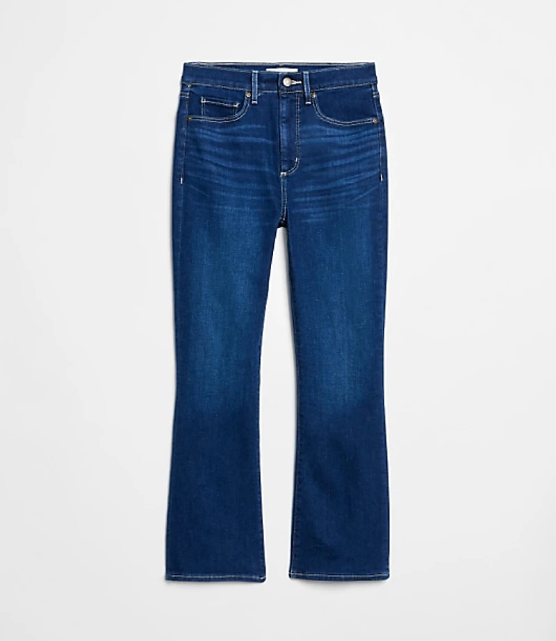 Petite High Rise Kick Crop Jeans Bright Indigo Wash