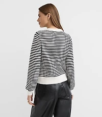 Heart Stripe Blouson Sweater