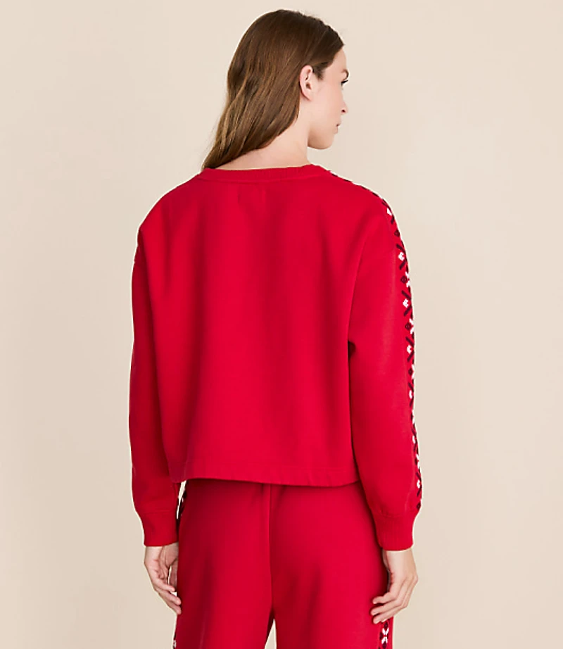 Petite Lou & Grey Fair Isle Elite Fleece Dolman Sweatshirt