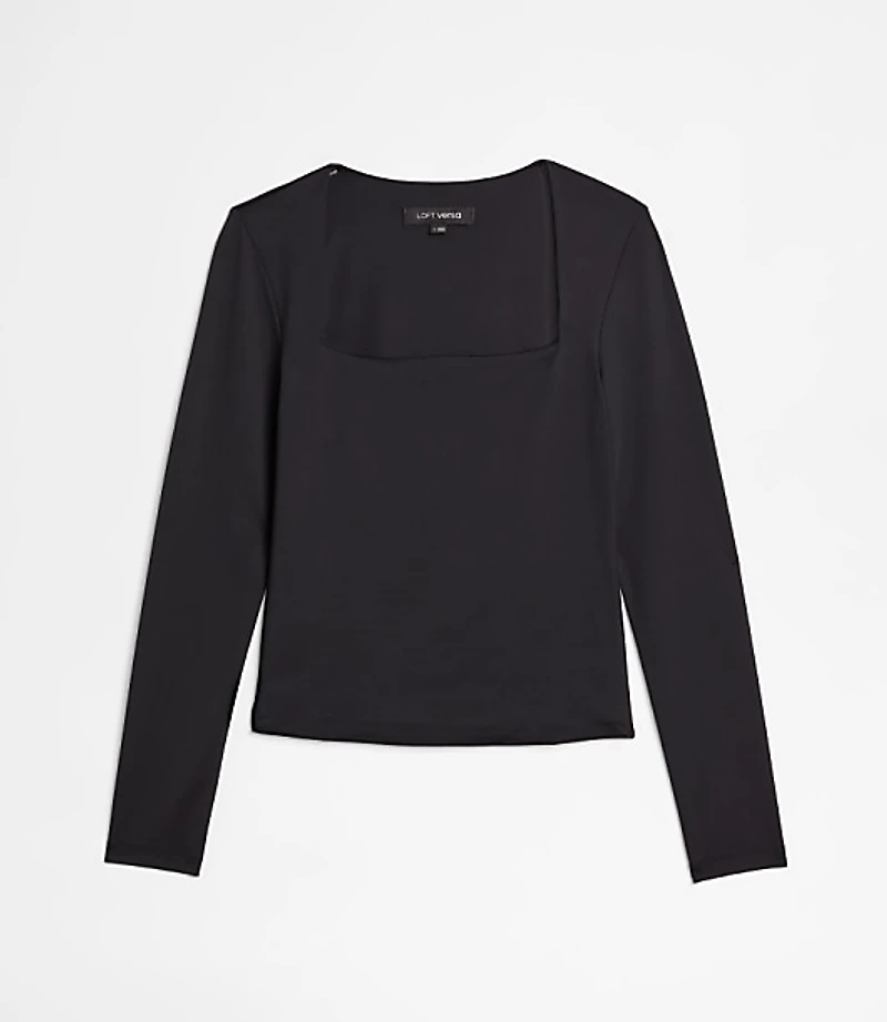 Petite LOFT Versa 360 Knit Square Neck Top