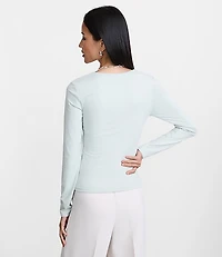 Petite LOFT Versa 360 Knit Square Neck Top
