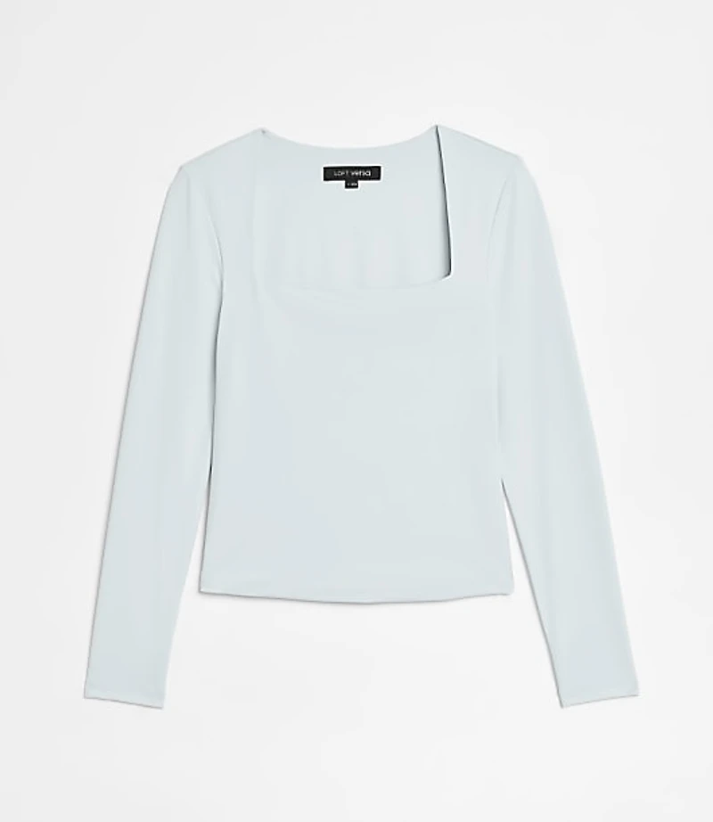 Petite LOFT Versa 360 Knit Square Neck Top