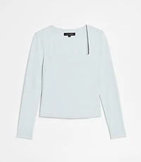 Petite LOFT Versa 360 Knit Square Neck Top