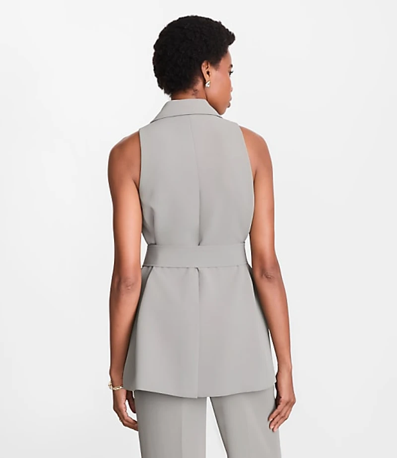LOFT Versa Crepe Drape Double Breasted Pocket Vest