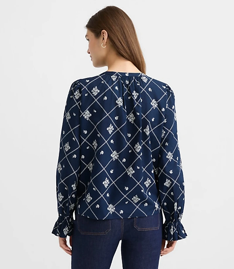 Bouquet Ruffle Cuff Blouse
