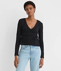 Ribbed Wrap Top