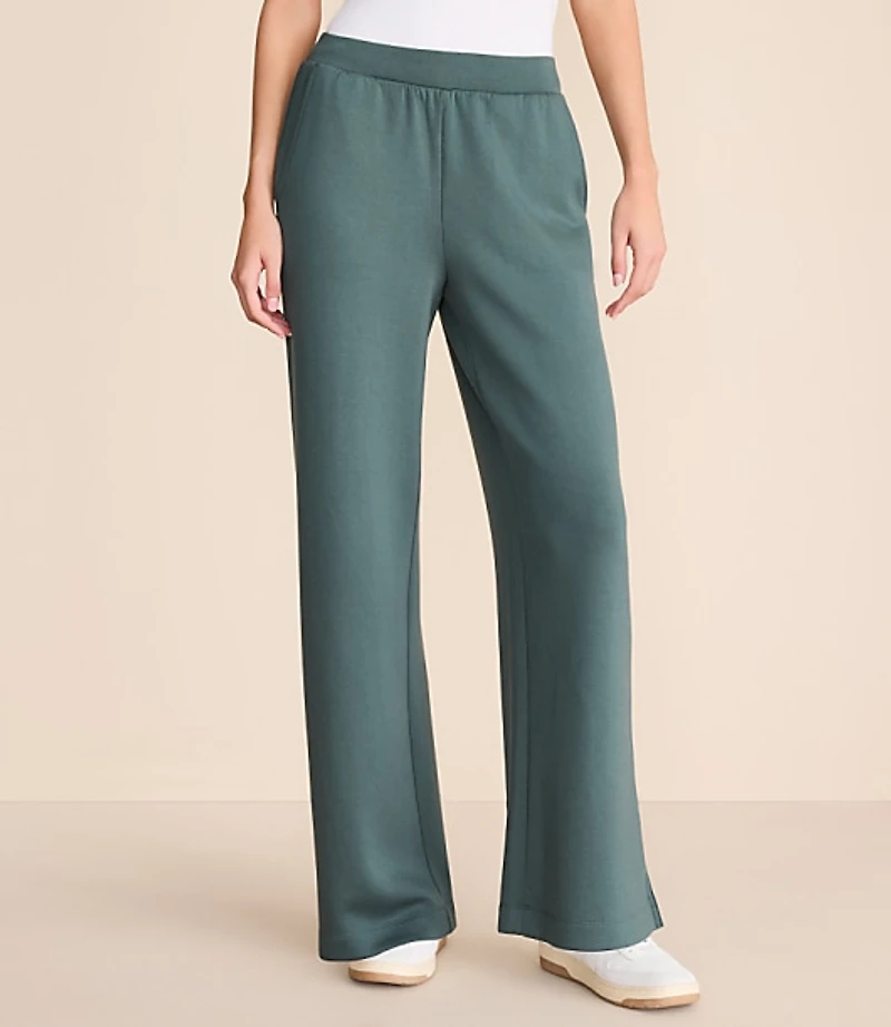 Petite Lou & Grey Scubasoft Side Slit Straight Leg Pants