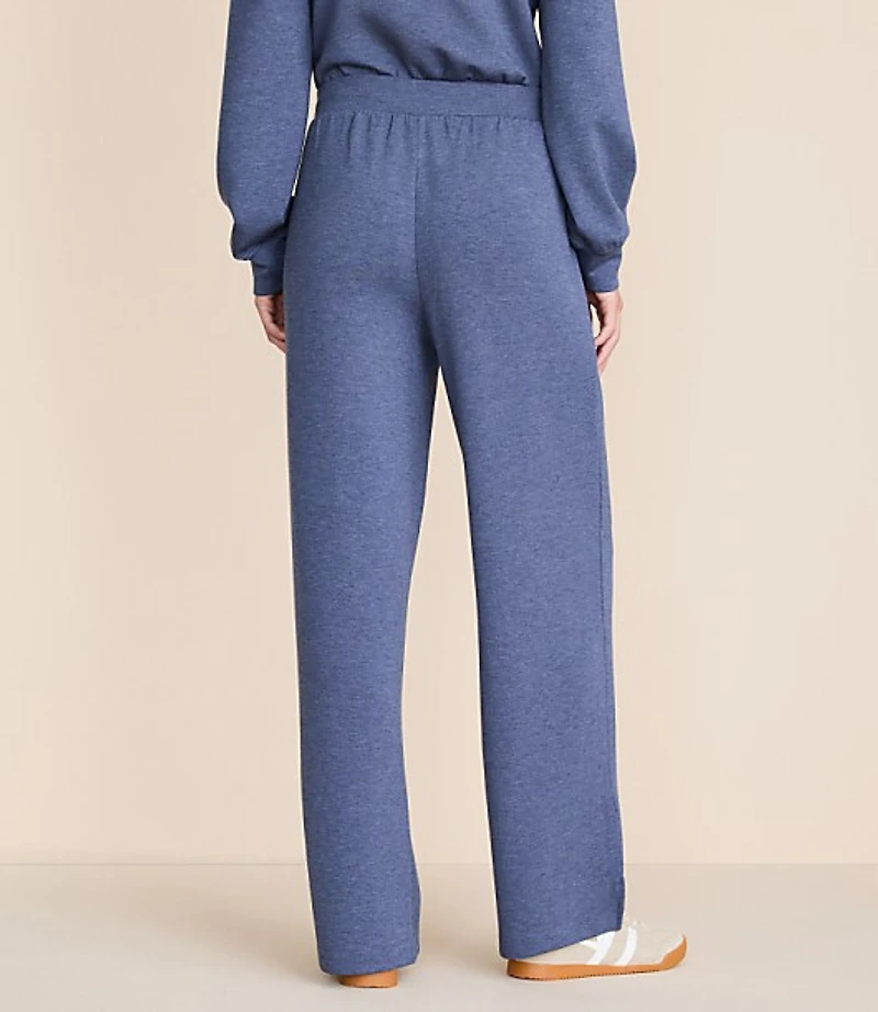 Petite Lou & Grey Heathered Scubasoft Side Slit Straight Leg Pants