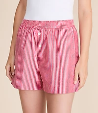 Striped Poplin Pajama Shorts