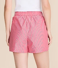 Striped Poplin Pajama Shorts