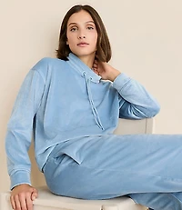 Petite Lou & Grey Ribbed Velour Drawstring Neck Sweatshirt
