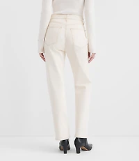 Rivete High Rise Straight Jeans Ivory