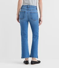 Rivete High Rise Kick Crop Jeans Vintage Mid Wash