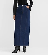 Rivete Seamed Denim Maxi Skirt Nova Wash