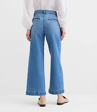Palmer Wide Leg Crop Jeans Classic Mid Wash