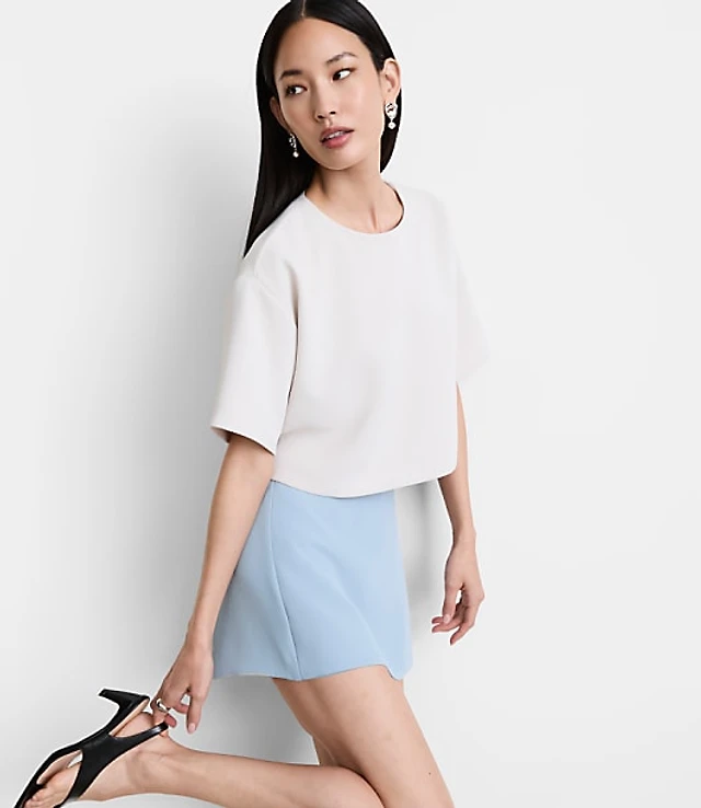 LOFT Versa Crepe Drape Relaxed Tee