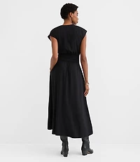 Cap Sleeve Maxi Pocket Dress